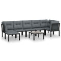 vidaXL Patio Lounge Set 8 Piece, Outdoor Patio Furniture with Coffee Table, Conversation Set with Footstool, Modern Style, Black