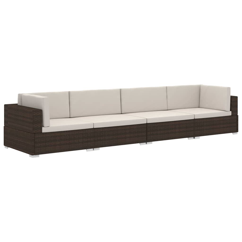 vidaXL 4 Piece Solid Acacia Wood Garden Sofa Set - Thumbnail 2