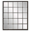 HomeRoots Rectangular Antique Black Finish Mirror with Beveled Edge