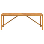 vidaXL Solid Acacia Wood Patio Dining Table - Fishbone Pattern Slats Design - Spacious Rectangular Tabletop for Outdoor Dining - Maintain with Waterproof Cover - Brown Farmhouse Style.