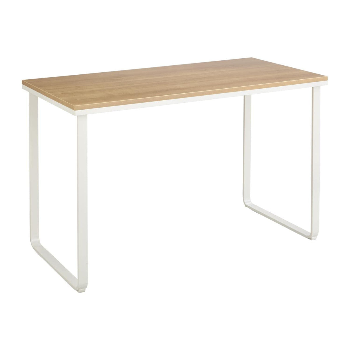 Safco Simple Design Table Desk with Sled Base, , Beech Top White Legs (1943BHWH)