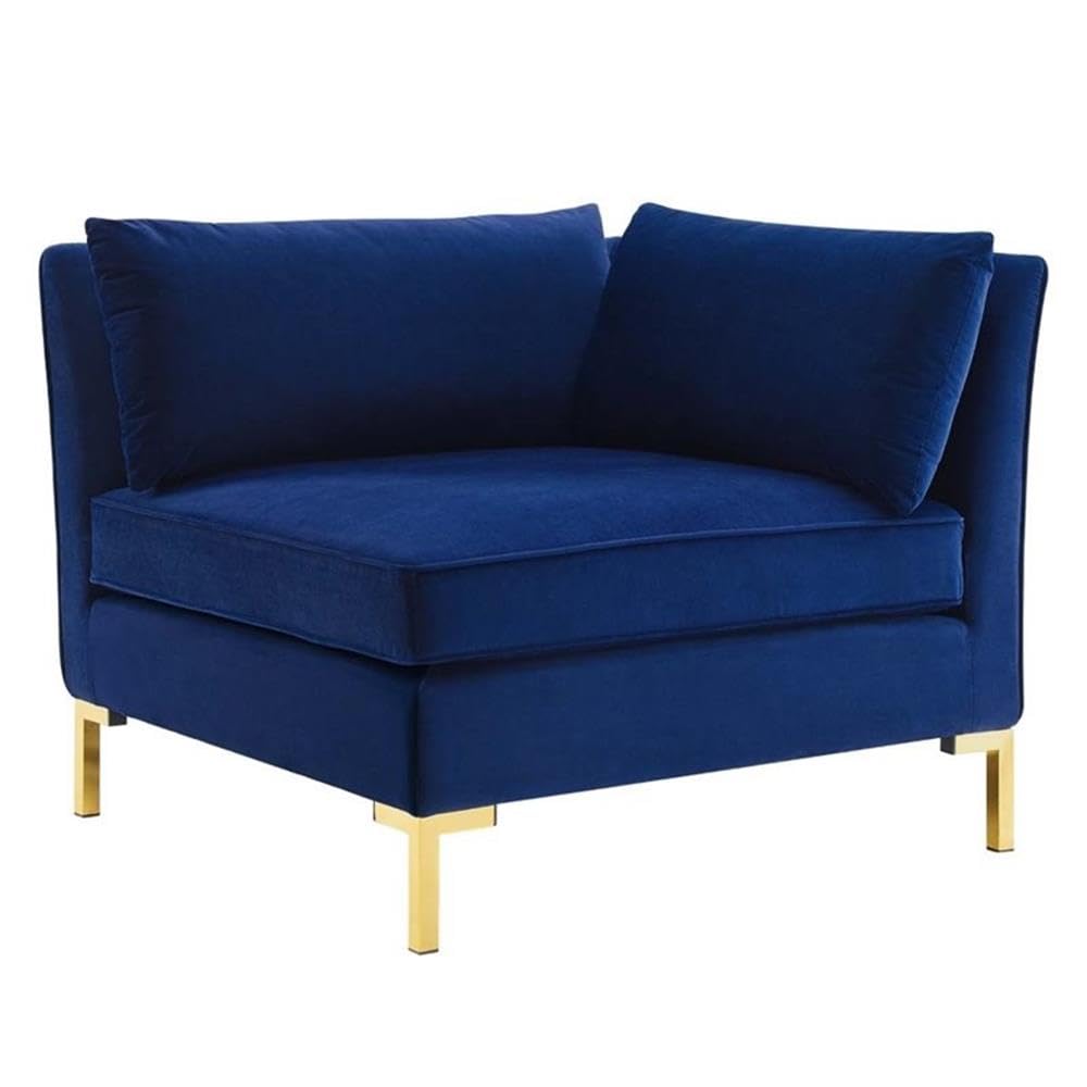 Modway Ardent Modern Performance Velvet Corner Chair In Navy/Gold