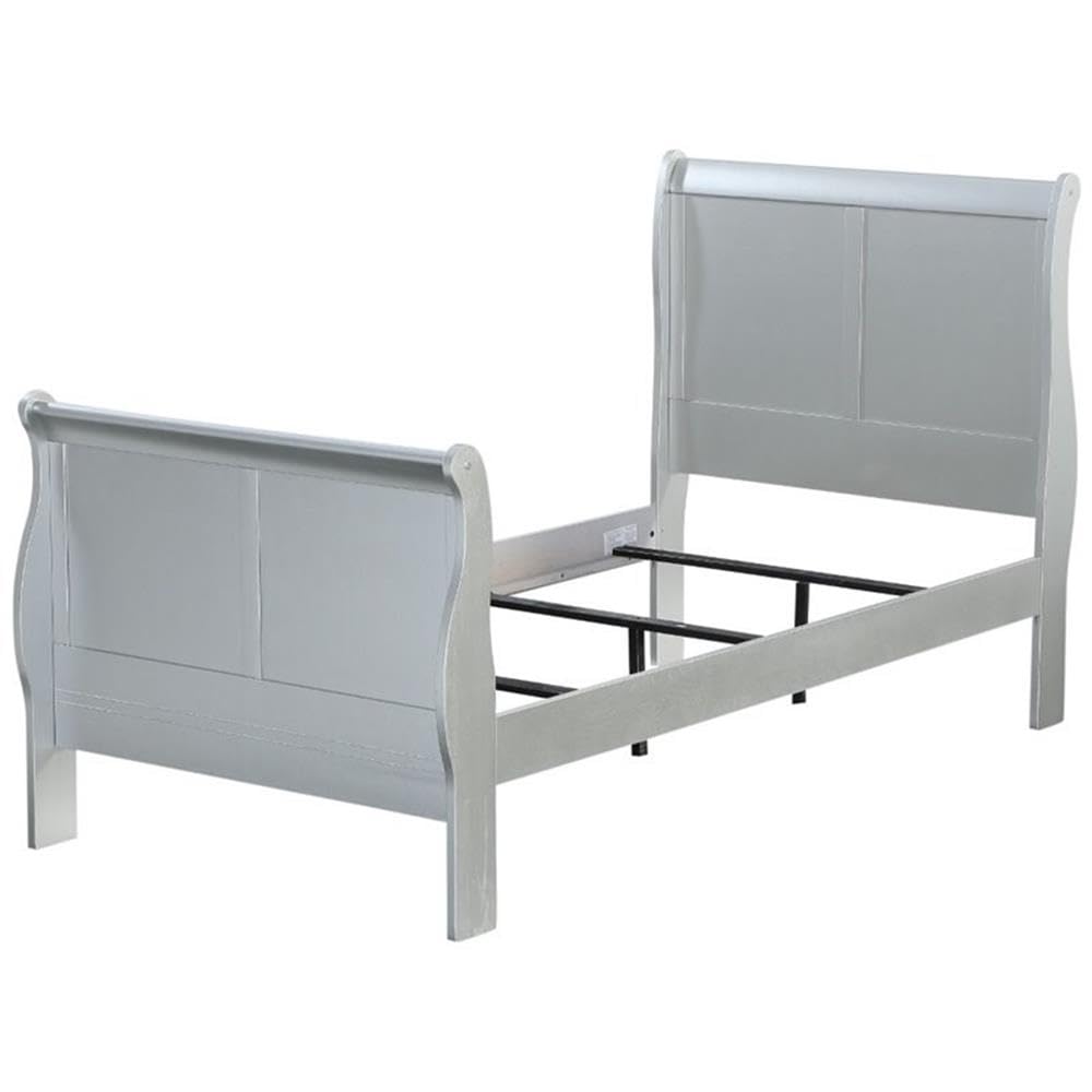 Acme Louis Philippe III Twin Bed in Platinum