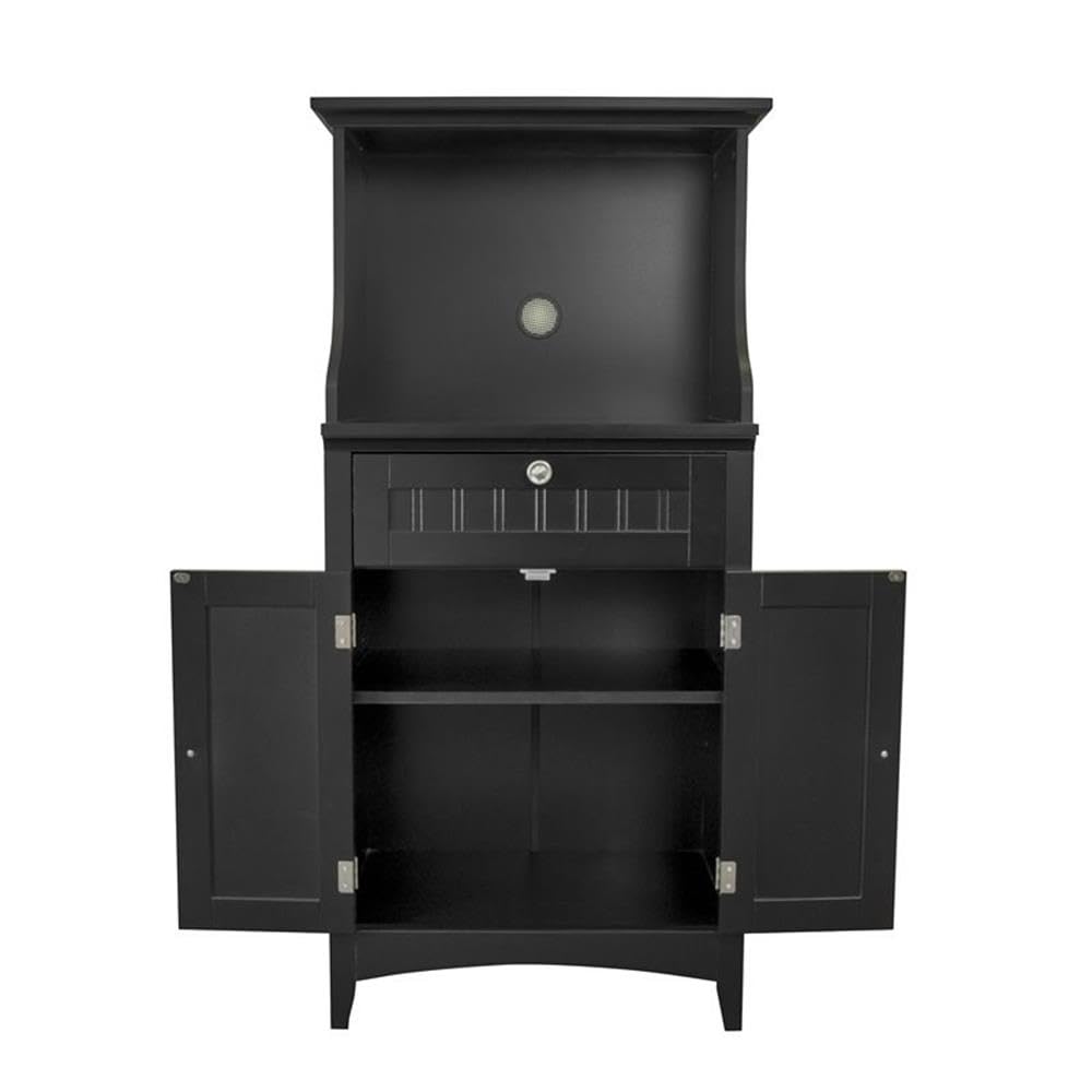 OS Home And Office 25603 OS Home and Office Microwave/Coffee Maker Utility Cabinet with Drawer, Small, Black, 1 Cabinet