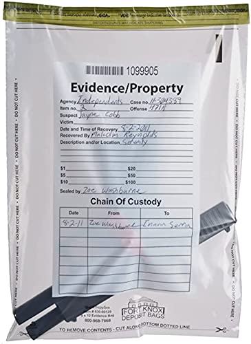 Banksupplies Clear Evidence Bags | Case Of 500 | 9W X 12H | Tamper Evident Seal | Write-On Panel For Information | Plastic Safet