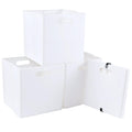 Xowine 4Pack Collapsible Plastic Storage Cube Bins, White