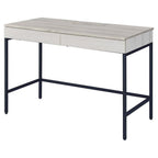 Acme Wendral Wooden Top Writing Desk with 2 Drawers in Natural and Black