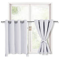 Hiasan Rv Blackout Curtains For Bedroom, 52 X 36 Inches Long - Thermal Insulated & Energy Saving Window Curtains For Living Room, 2 Drape Panels Sewn With Tiebacks, Greyish White