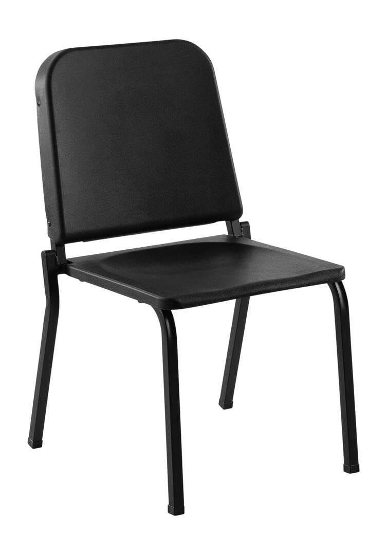 National Public Seating NPS 8200 Series 16&quot; Modern Plastic Melody Music Chair in Textured Black