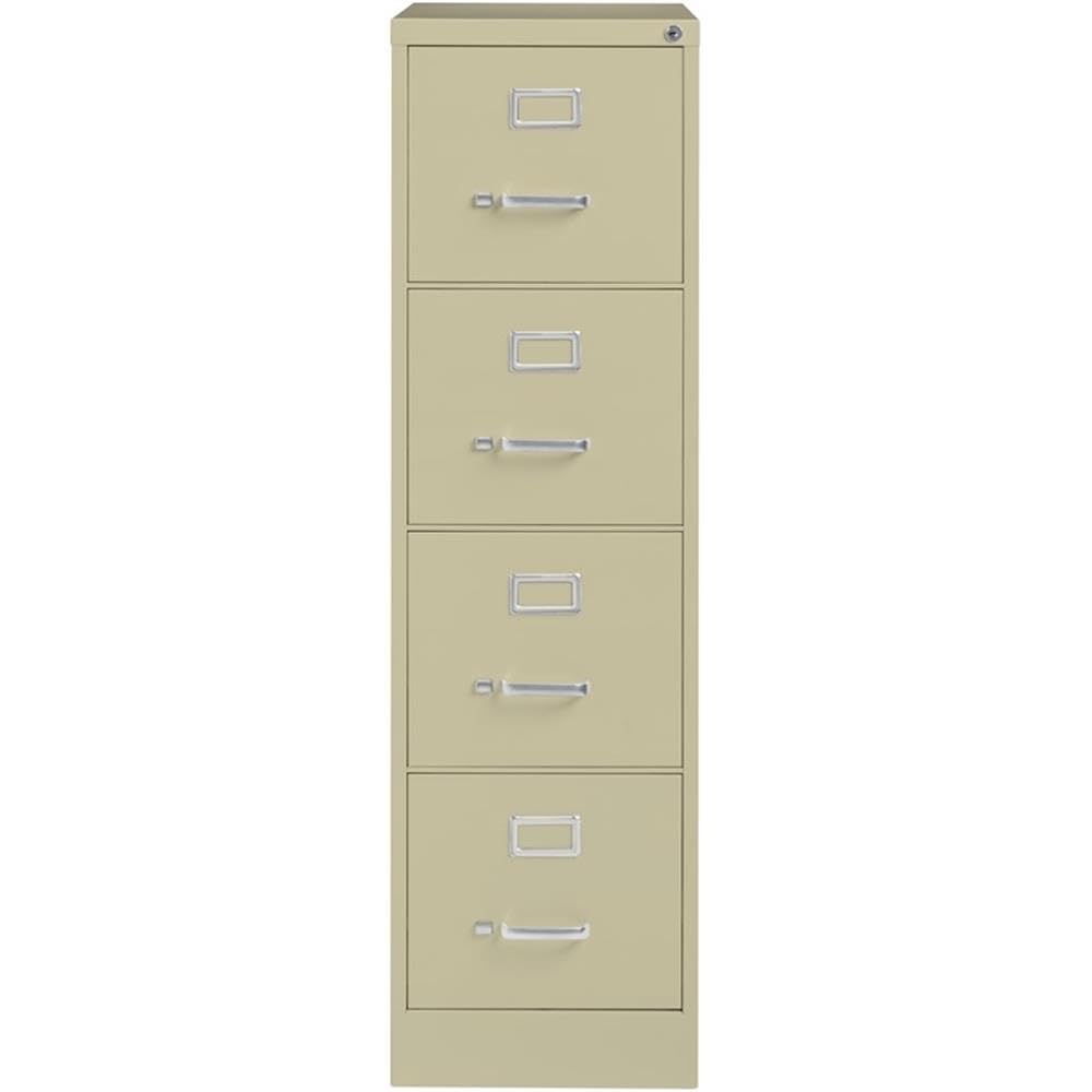 Lorell 4-Drawer Vertical File, 15 by 22 by 52, Putty