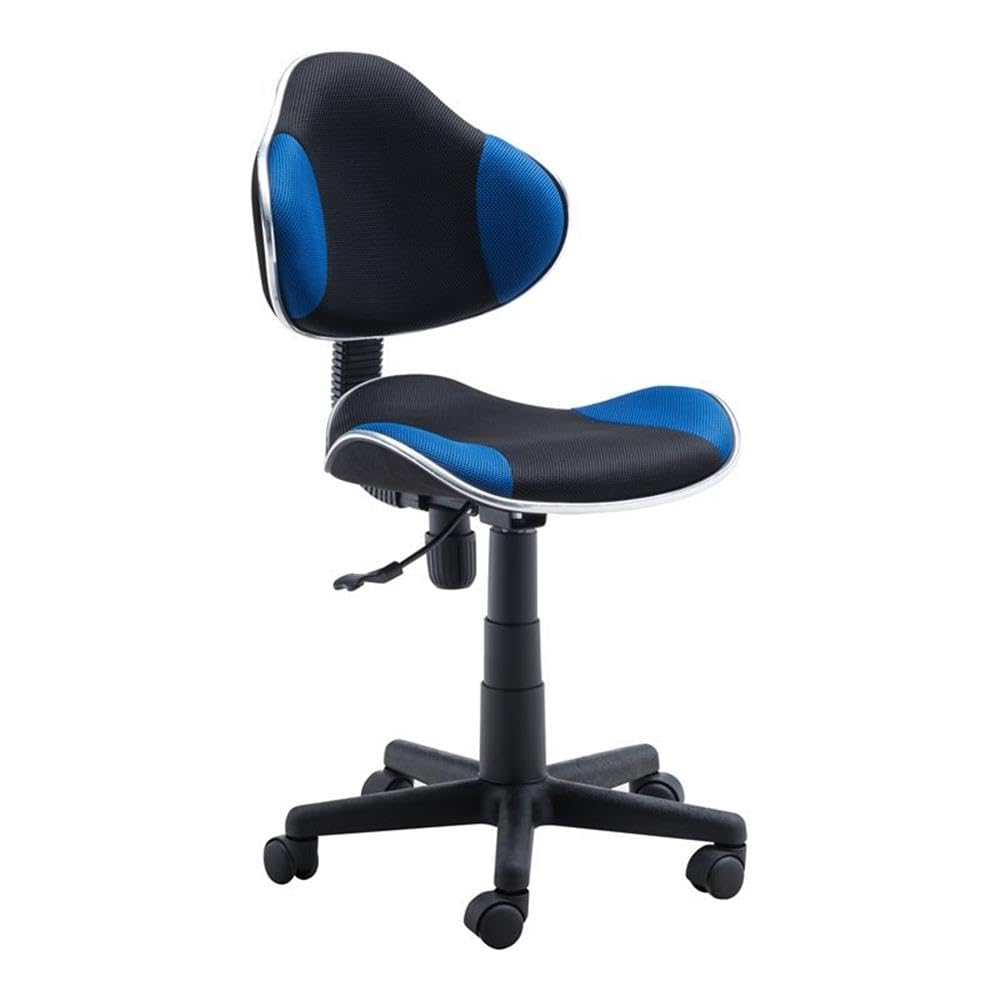 Jjs Home Office Low Back Computer Executive Chair, Ergonomic Mesh Chair With Extra Large Base And Pads, Black/Blue