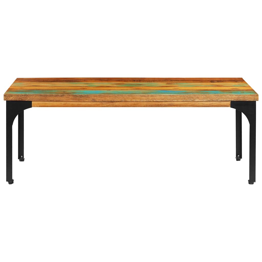 vidaXL Coffee Table Solid Reclaimed Wood - Industrial Brown Rectangular Dinner Table/Office Desk with Power-Coated Steel Frame