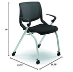 HON Motivate Guest Chair with Fixed Arms, Nesting Stacking Chair, Black (HMN2)