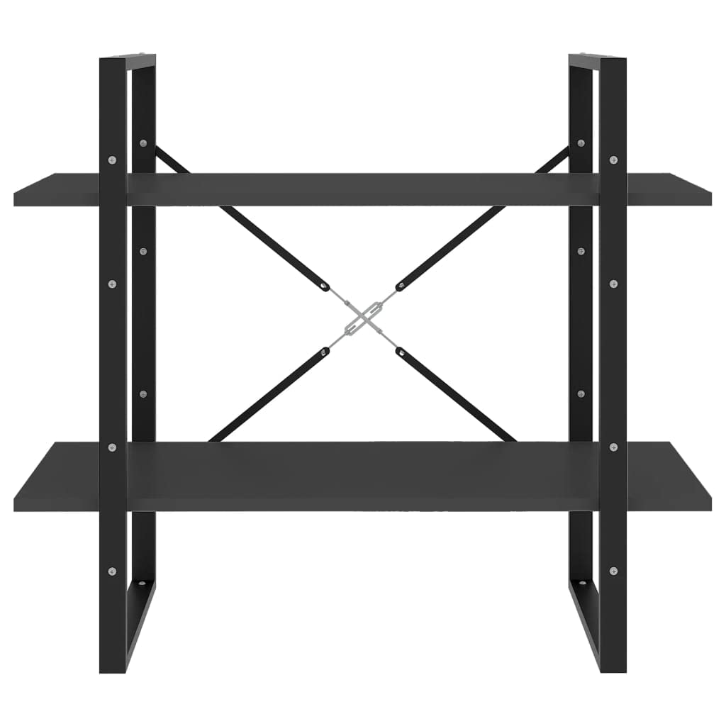 vidaXL 2-Tier Book Cabinet Gray 31.5&quot;x11.8&quot;x27.6&quot; Chipboard