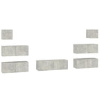vidaXL 7 Piece TV Cabinet Set Concrete Gray Engineered Wood