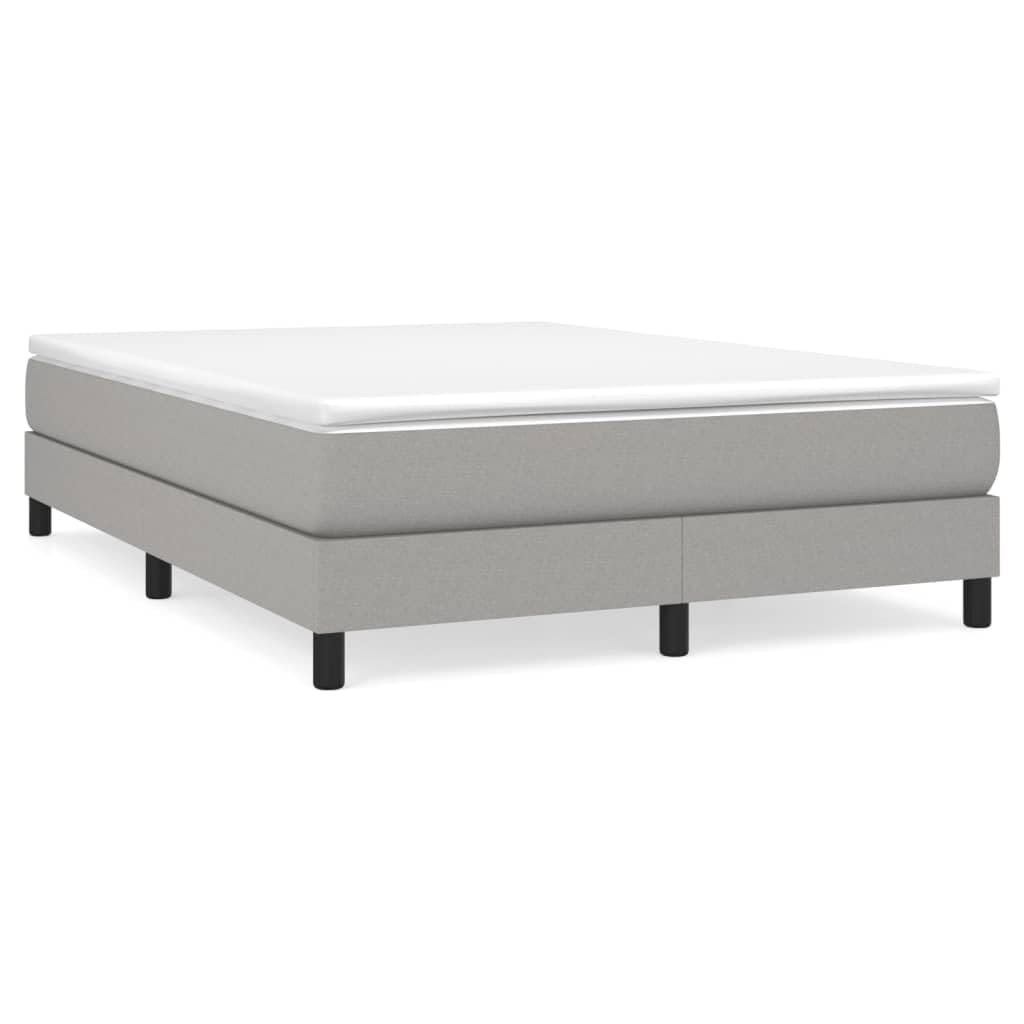 Vidaxl Fabric Queen Box Spring Bed Frame 59.8&quot;X79.9&quot; In Light Gray, Modern Design, Durable Plywood And Engineered Wood Construction