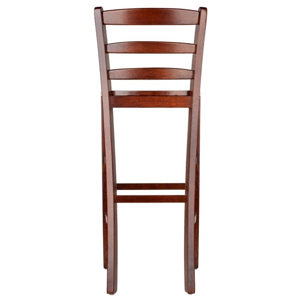 Benjamin 2-Pc Ladder Back 30&quot; Bar Stool Set Antique Walnut