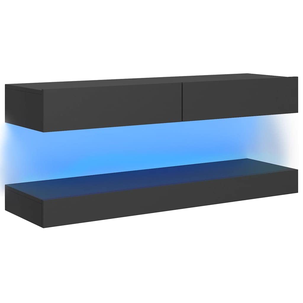 Furniking TV Cabinet with LED Lights Gray 47.2&quot;x13.8&quot;