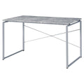 Acme Jurgen Wooden Rectangle Top Writing Desk In Faux Concrete And Silver