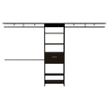 Zamora 70&Quot;W - 118&Quot;W Closet System, 3 Hanging Rods, 5 Shelves, 1 Drawer, Black