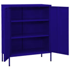 vidaXL Industrial Storage Cabinet, Steel Construction - Adjustable Shelves, Navy Blue, 31.5"x13.8"x40"