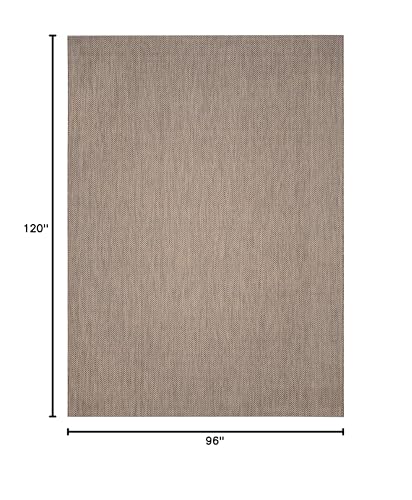 Safavieh Courtyard Collection Area Rug - 8' X 10', Brown & Beige, Non-Shedding & Easy Care, Indoor/Outdoor & Washable-Ideal For