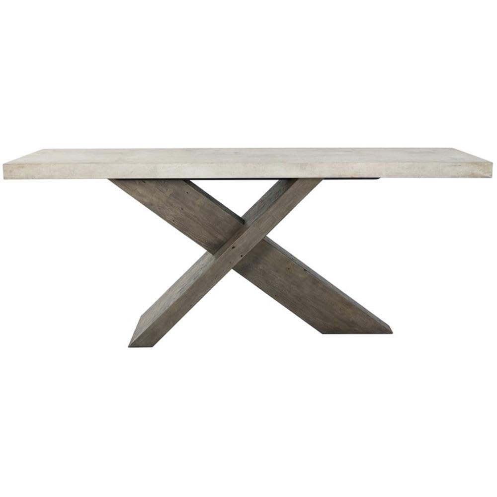 Kosas Home Durant Transitional Wood Console Table in Antique White/Corsican Gray