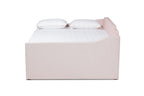 Baxton Studio Lennon Modern and Contemporary Pink Velvet Fabric Upholstered Queen Size Daybed with Trundle