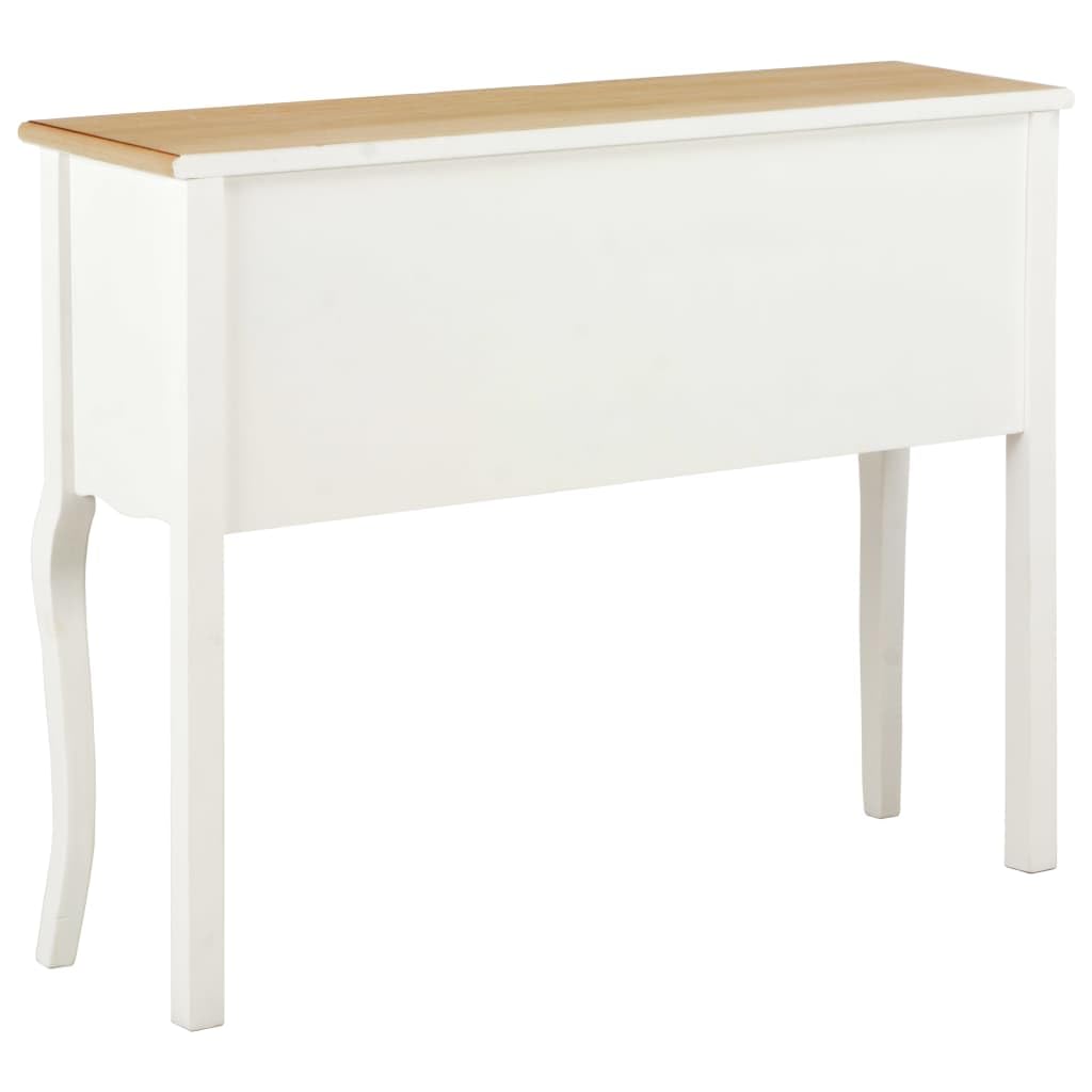 vidaXL Sideboard, Sideboard with Drawers, Storage Sideboard, Side Cabinet for Hallway Corridor, Scandinavian, White and Brown Solid Wood