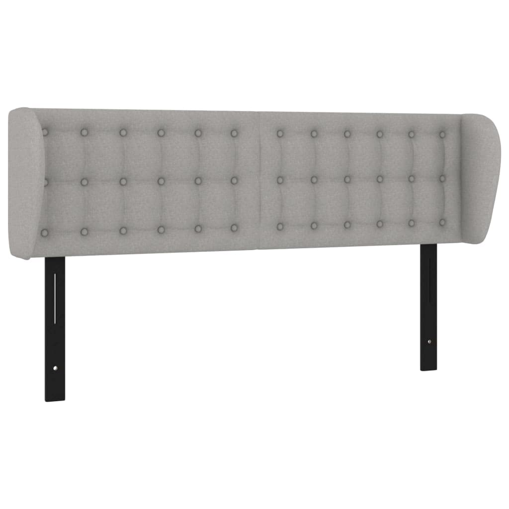 Vidaxl Light Gray Fabric Headboard With Ears - Quality Engineered And Solid Larch Wood - Perfect Bedroom Add-On - 57.9&quot;X9.1&quot;X30.7&quot;/34.6&quot; Dimensions