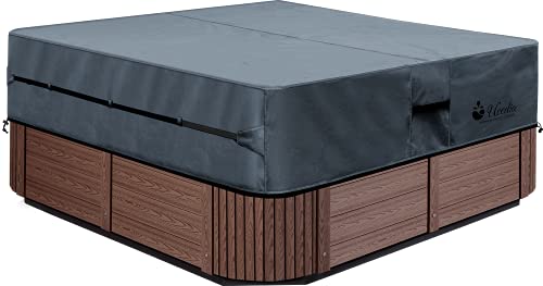 Uceder Hot Tub Cover Cap Heavy Duty Polyester(Actual Size 85X85 X20 Fit 83X83 X 20) Spa Sun Shield And Hot Tub Cover Protector,D