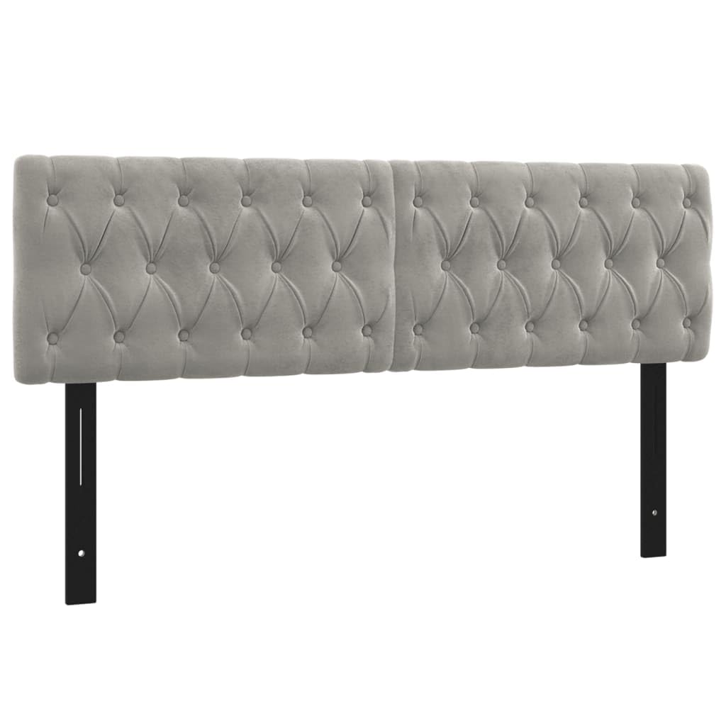 Vidaxl Headboards 2 Pcs Light Gray 28.3"X2.8"X30.7"/34.6" Velvet