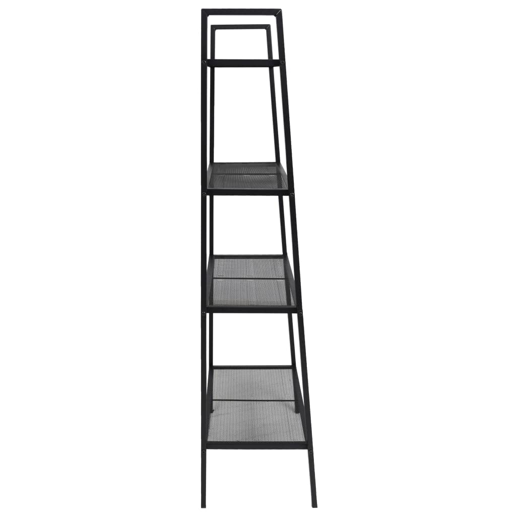 Vidaxl Ladder Bookcase 4 Tiers Metal Black