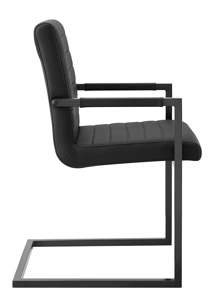 Modway Savoy Vegan Leather Dining Chair in Black - Set of 2