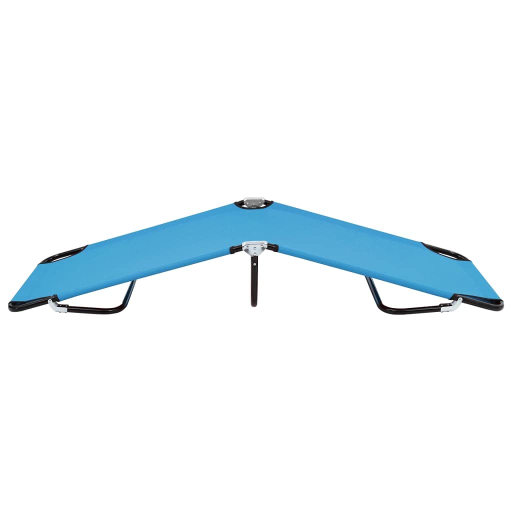 vidaXL Foldable Sun Lounger - Rust-Free Steel Frame, 600D Polyester Fabric Weather-Resistant, Lightweight and Portable - Ideal for Campers, Outdoors - Turquoise Blue, 74.8" x 22.8" x 11".