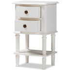 Baxton Studio Audrey Country Cottage Farmhouse 2-Drawer Nightstand