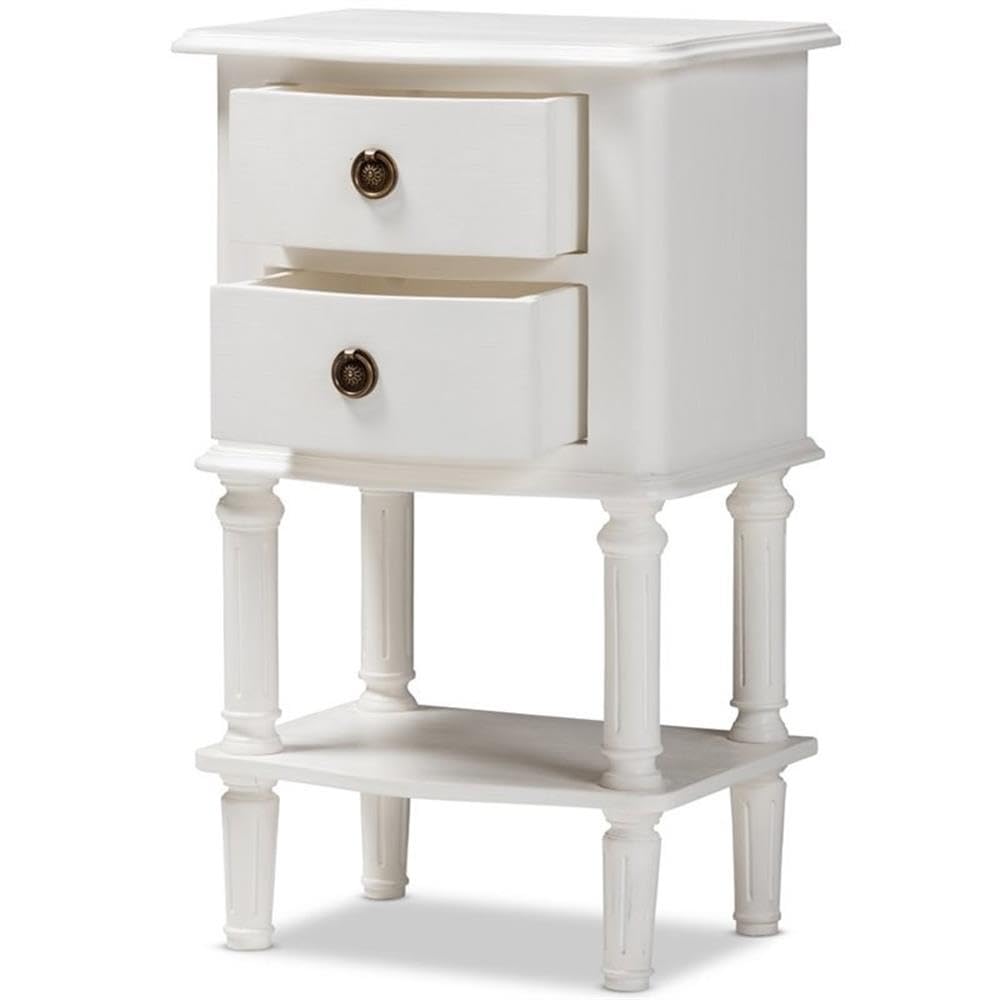 Baxton Studio Audrey Country Cottage Farmhouse 2-Drawer Nightstand