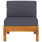 vidaXL Solid Acacia Wood Middle Sofas 2 pcs Set with Dark Gray Cushions - Durable, Sturdy, Easy-to-Clean Outdoor Furniture