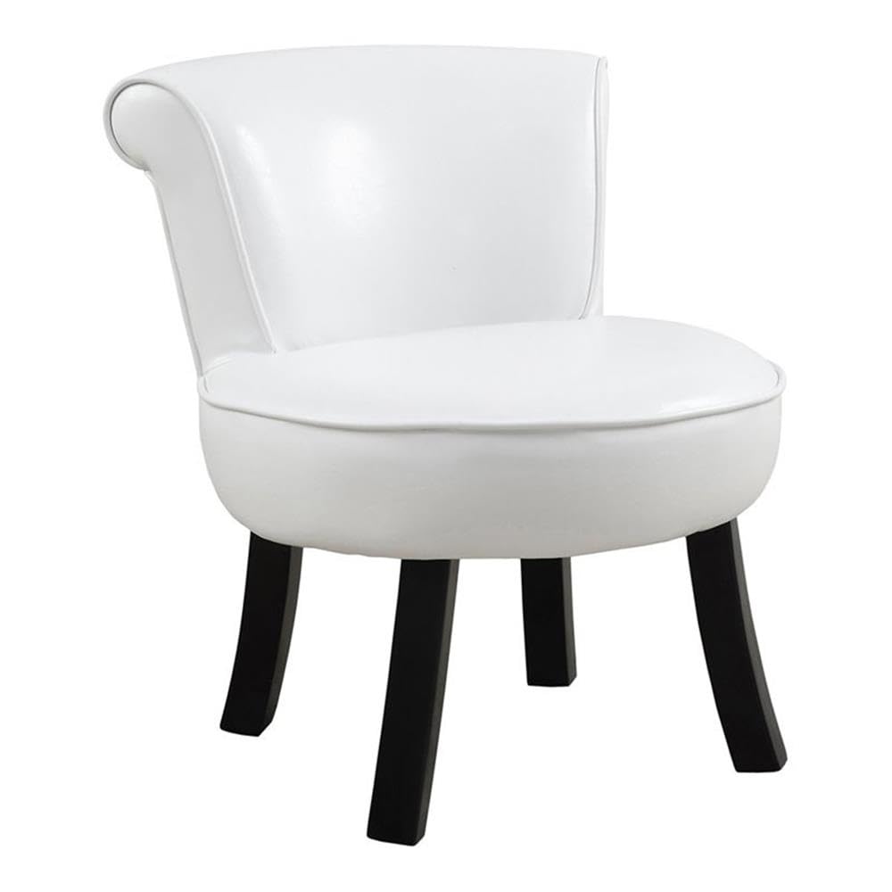 Monarch Specialties 8155, Accent, Kids, Upholstered, Pu, White, Contemporary, Modern Juvenile Chair Leather-Look, 19" L x 20.5" W x 21.5" H