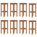 vidaXL 8-Piece Solid Acacia Wood Bar Stools - Rustic Farmhouse Design, Brown, Footrests, High-Durability, Long-Lasting, Eye-Catching, Easy Assembly