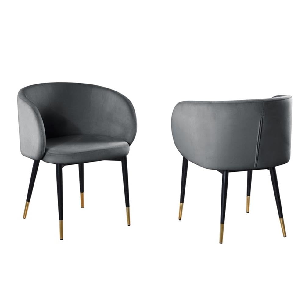 Best Master Furniture Rustic Velvet Upholstered Dining Chair Grey