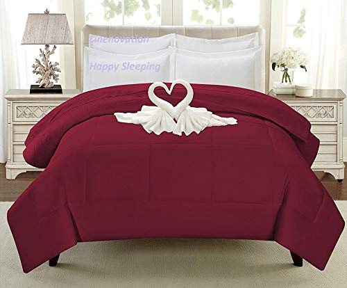 Linenovation Classic 200Gsm 5* Star Hotel Microfiber Duvet/Ac Comforter/Quilt  Maroon  King Size (90X100)