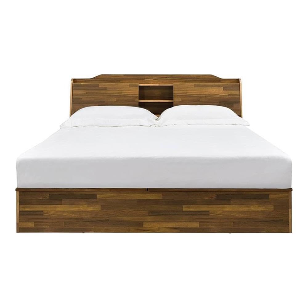 Acme Hestia Wooden Queen Platform Bed in Walnut