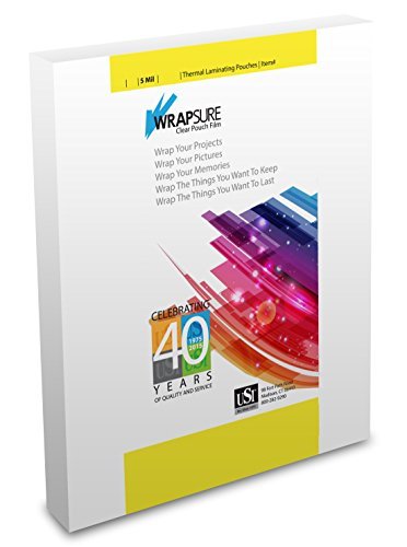 Usi Wrapsure Thermal (Hot) Laminating Pouches/Sheets, Letter Size, 5 Mil, 9 X 11 1/2 Inches, Clear Gloss, 100-Pack