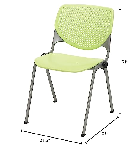 Kfi Seating Kool Series Polypropylene Stack Chair With Perforated Back, Lime Green Finish