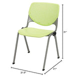 Kfi Seating Kool Series Polypropylene Stack Chair With Perforated Back, Lime Green Finish