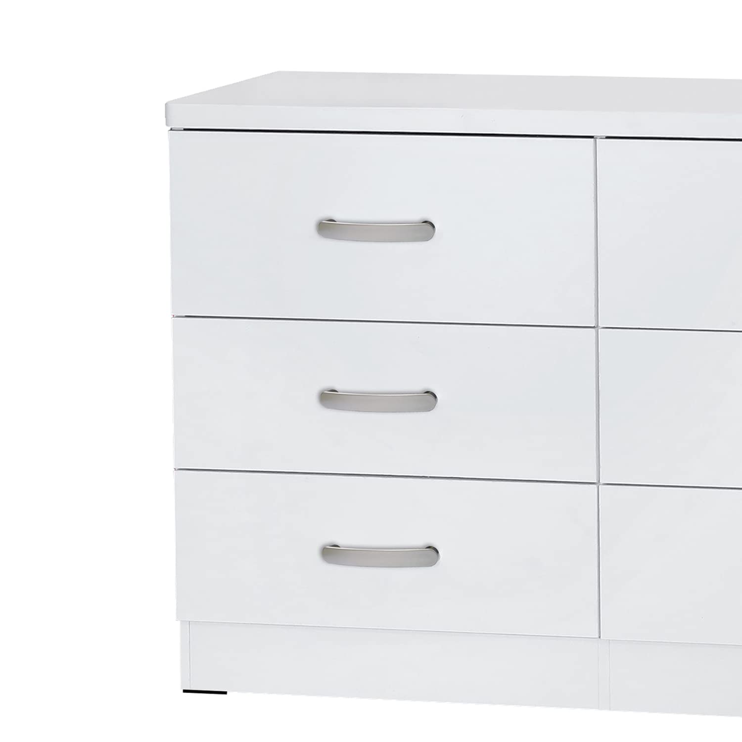 Better Home Products DD and PAM 6 Drawer Engineered Wood Bedroom Dresser in White
