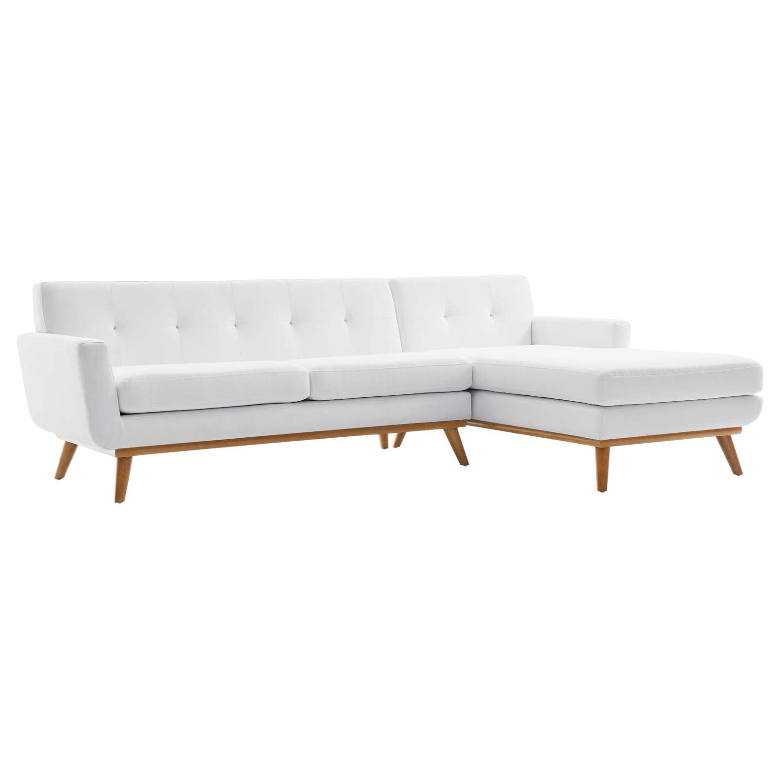 Modway Engage Upholstered Fabric, Right-Facing Sectional Sofa, White