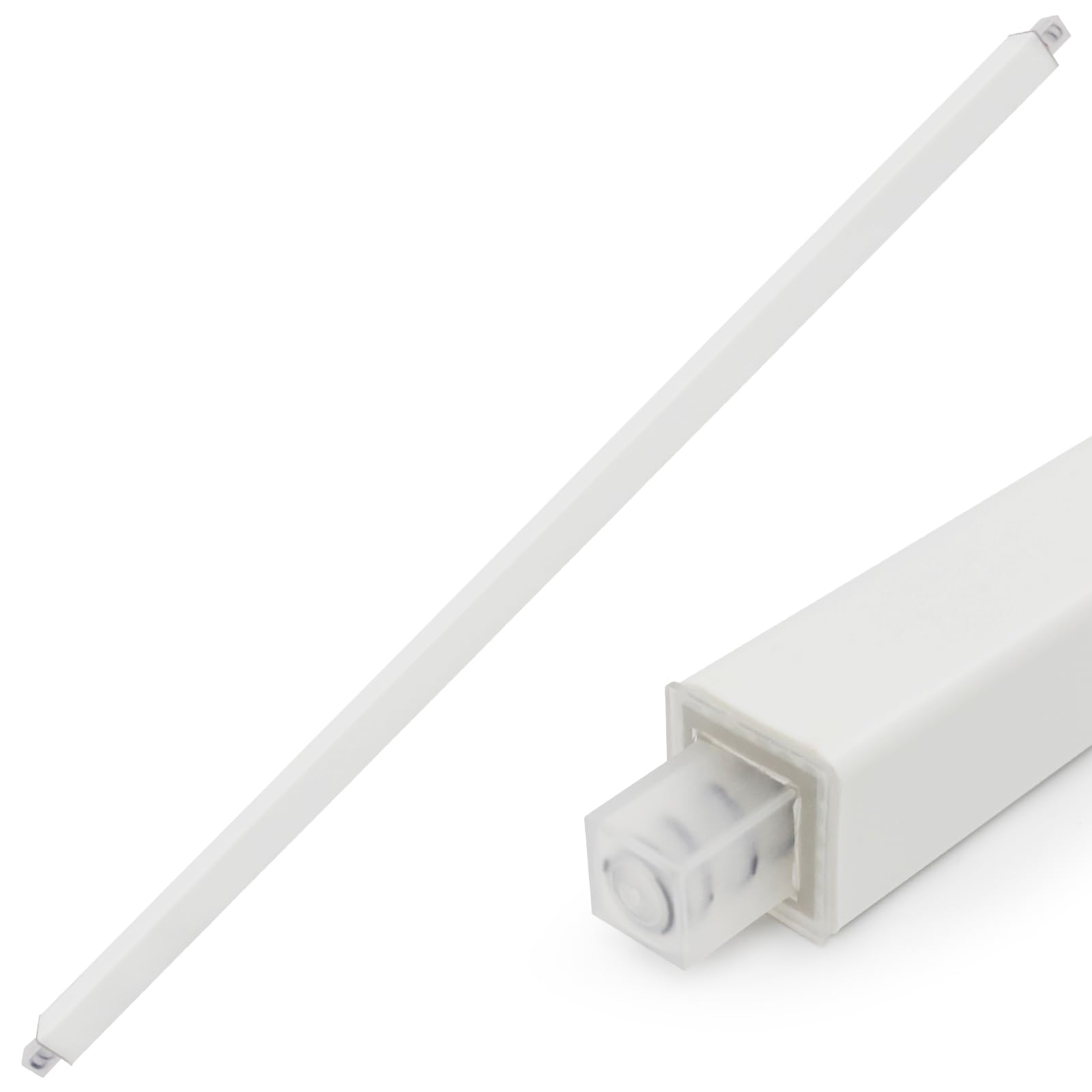 24-Inch Spring End Sturdy Plastic Wall Mount Replacement Towel Bar for Bathroom and Kitchen Towel Storage (White) (1 Pack)