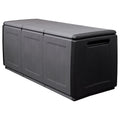 vidaXL Dark Gray and Black Patio Storage Box | Weather- | Timeless Design | Indoor and Outdoor Storage | Capacity of 87.2 gal